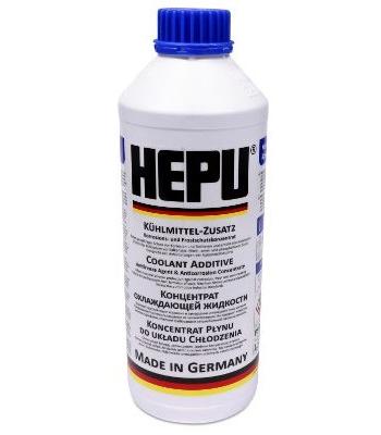Antigel HEPU P999 G11 concentrat, volum 1.5 litri, albastru pentru Iveco, Fiat, BMW, Opel, MB...