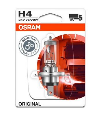 Bec H4 far faza lunga camion 24 V, 75/70 W, original, blister, 1 bucata, OSRAM 64196-01B