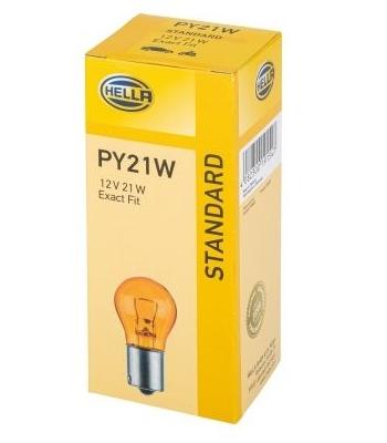 Bec HELLA semnalizator 8GA 006 841-121, 12V 21W, BAU15s, halogen, comanda minima 10 bucati pentru MITSUBISHI, SKODA, IVECO, SEAT, DACIA...