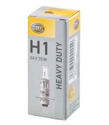 Bec HELLA 8GH 002 089-251, far faza lunga, H1, 24V, 70W, P14,5s, halogen pentru IVECO, VOLVO, MAN, VW, HYUNDAI...