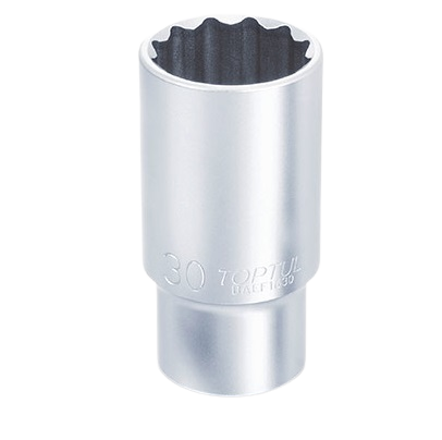 Cheie TOPTUL tubulara adanca BAEF1629, prindere patrat 1/2 inch, profil bi-hexagonal, deschidere cheie 29 mm, lungime 77 mm, crom vanadiu