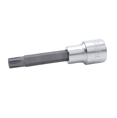 Bit cu soclu tubular TOPTUL BCYA1610S, profil torx, antrenor pătrat 1/2 inch, M10S, 100 mm lungime, crom vanadiu, pentru șuruburi chiulasă VW, AUDI