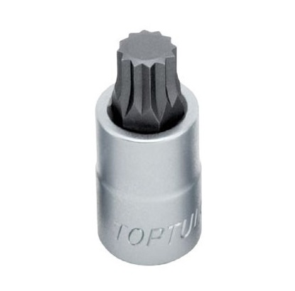 Bit cu profil bi-hexagonal TOPTUL BCHA1614, soclu tubular M14, prindere 1/2 inch, lungime 55 mm, crom vanadiu