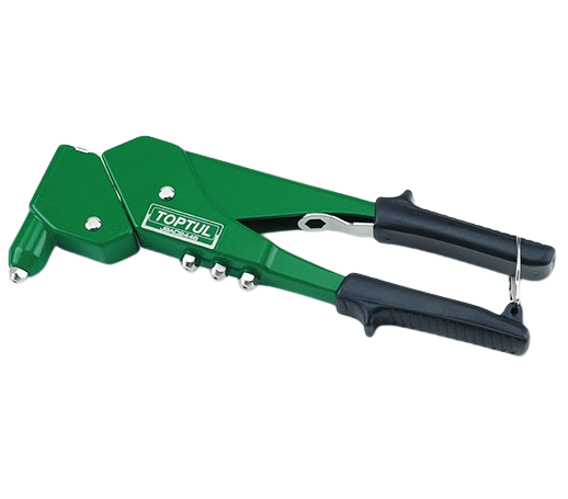Cleste pentru pop-nit cu cap rotativ JBAC2448 TOPTUL, 4 capete interschimbabile, 2.4 mm, 3.2 mm, 4.0 mm, 4.8 mm, manere aluminiu
