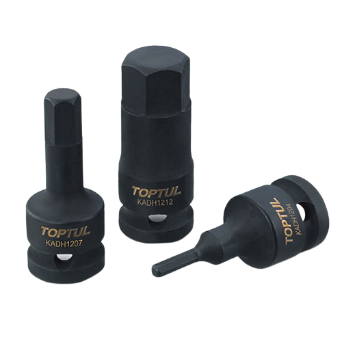Cheie impact de bit TOPTUL KADH1619, prindere patrat 1/2 inch, profil hexagonal, deschidere cheie 19 mm, lungime 60 mm, crom molibden