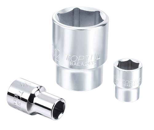 Cheie tubulara BAEA1622 TOPTUL, antrenor patrat 1/2 inch, profil hexagonal, deschidere cheie 22 mm, crom vanadiu