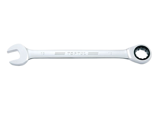 Cheie TOPTUL AOAF1717, combinata cu clichet, 72 de dinti, deschidere 17 mm, lungime 225 mm, crom vanadiu