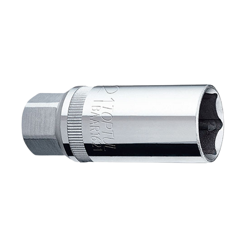 Cheie tubulară TOPTUL BAAR1616 pentru bujii, antrenor pătrat 1/2 inch, deschidere cheie 16 mm, lungime 65 mm, crom vanadiu