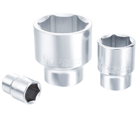 Cheie tubulară TOPTUL BAEA084E, antrenor pătrat 1/4 inch, profil hexagonal, deschidere 45 mm, crom vanadiu