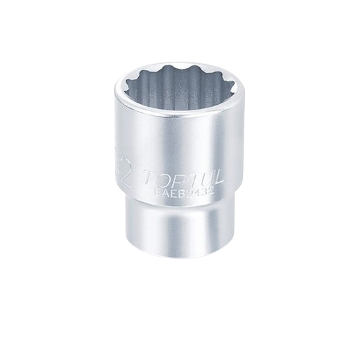 Cheie tubulara BAEB1206 TOPTUL, prindere patrat 3/8 inch, profil bi-hexagonal, deschidere cheie 6 mm, lungime 28 mm, otel crom vanadiu