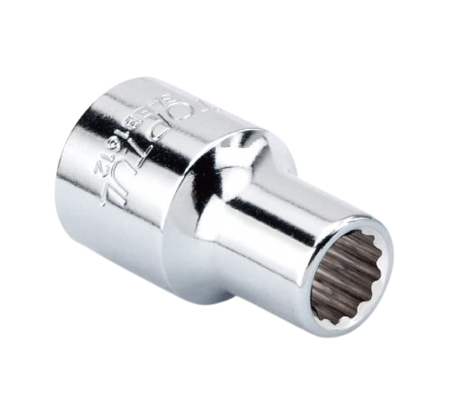 Cheie tubulara BAEB1608 TOPTUL, prindere patrat 1/2 inch, profil bi-hexagonal, deschidere cheie 8 mm, lungime 38 mm, crom vanadiu