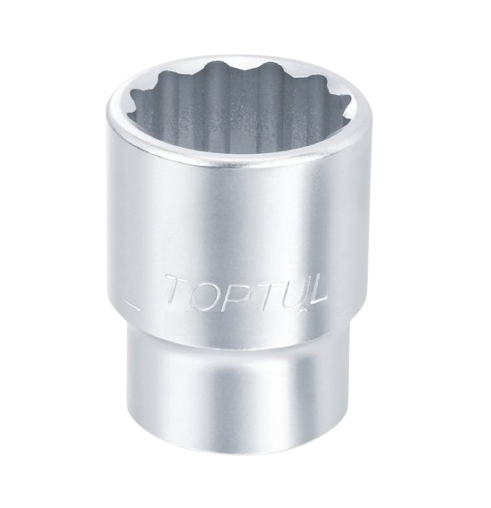 Cheie TOPTUL BAEB1624, tubulara, prindere patrat 1/2 inch, profil bi-hexagonal, deschidere cheie 24 mm, lungime 40 mm, crom vanadiu