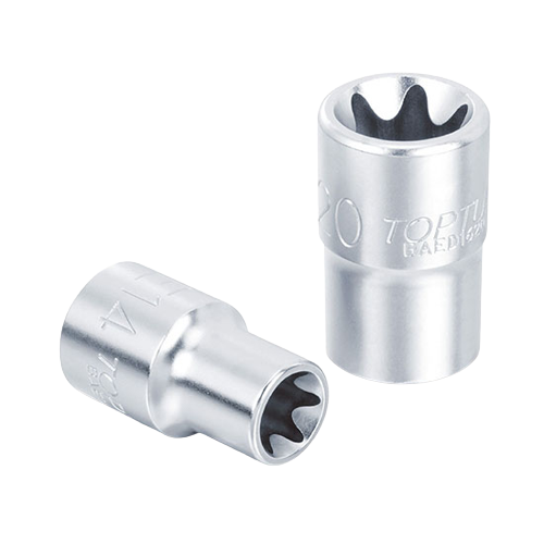 Cheie tubulara BAED0805 TOPTUL, antrenor patrat 1/4 inch, profil stea, deschidere cheie E5, lungime 25 mm, crom vanadiu