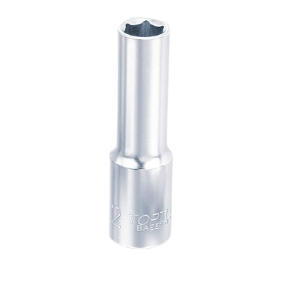 Cheie TOPTUL BAEE1611, tubulară adâncă, prindere pătrat 1/2 inch, profil hexagonal, deschidere 11 mm, lungime 77 mm, crom vanadiu