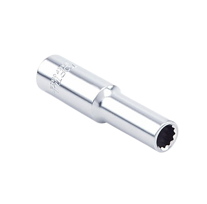 Cheie TOPTUL tubulara lunga BAEF0807, prindere 1/4 inch, profil bi-hexagonal, deschidere cheie 7 mm, lungime 50 mm, crom vanadiu