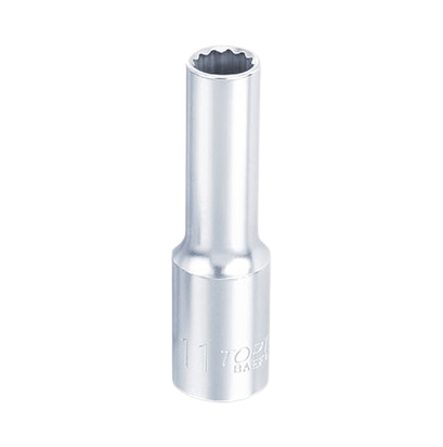 Cheie TOPTUL BAEF1210 tubulara lunga, prindere 3/8 inch, profil bi-hexagonal, deschidere cheie 10 mm, lungime 63 mm, crom vanadiu