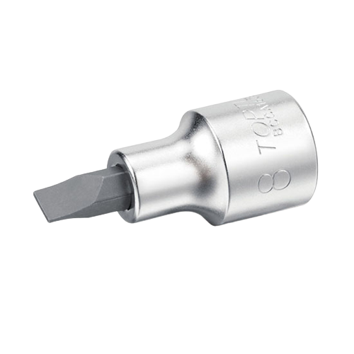 Bit TOPTUL cu soclu tubular BCCA1612, profil drept 2.0x12 mm, prindere 1/2 inch, lungime 55 mm, crom vanadiu