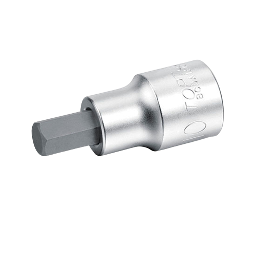 Bit cu prindere patrat 3/8 inch, profil hexagonal 8 mm, lungime 48 mm, soclu tubular TOPTUL BCDA1208, crom vanadiu