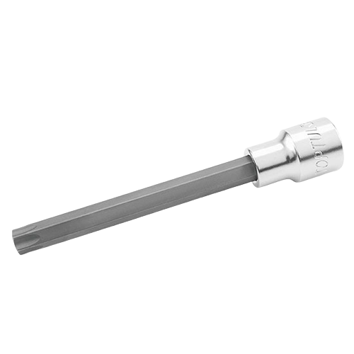 Bit TOPTUL BCKA1650 cu soclu tubular, prindere pătrat 1/2 inch, profil torx T50, lungime 120 mm, crom vanadiu