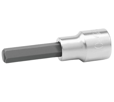 Bit TOPTUL cu soclu tubular BCWA1607, prindere patrat 1/2 inch, profil hexagonal 7 mm, lungime 80 mm, crom vanadiu