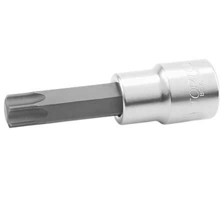 Bit cu soclu tubular TOPTUL BCXA1625, torx profil prindere patrat 1/2 inch, lungime 80 mm, crom vanadiu T25