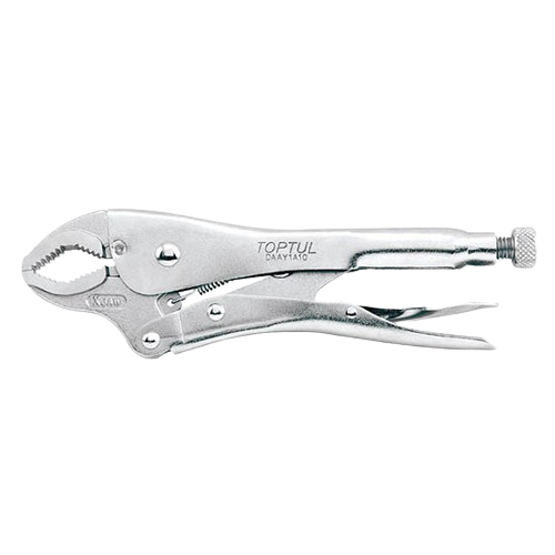 Cleste TOPTUL DAAY1A10 autoblocant, cu falci curbate, cu surub ajustare, lungime 10 inch/254 mm, finisaj nichelat