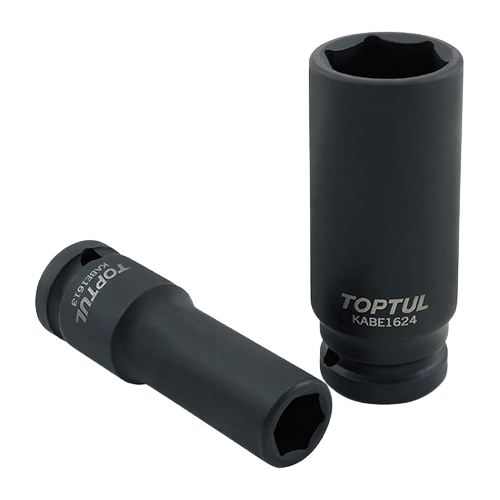 Cheie tubulară de impact, TOPTUL KABE1609, antrenor pătrat 1/2 inch, deschidere 9 mm, lungime 78 mm, oțel crom-molibden