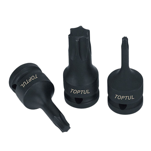 Cheie impact de bit TOPTUL KADA1227, prindere pătrat 3/8 inch, profil torx, deschidere cheie T27, lungime 52 mm, crom molibden