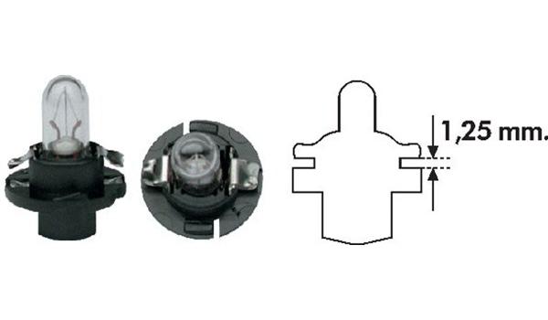Bec PBX4 Magneti Marelli 12V 1.2W BX8.4d Negru