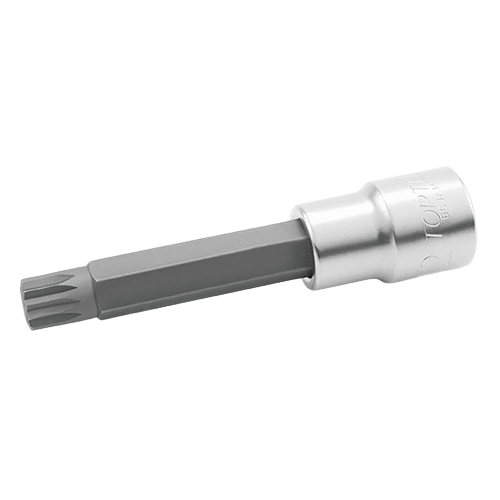 Bit TOPTUL BCJA1606 cu soclu tubular, profil bi-hexagonal M6, prindere 1/2 inch, lungime 100 mm, crom vanadiu