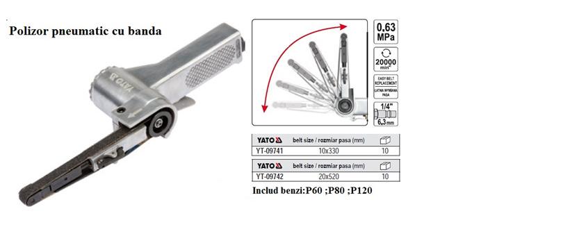 Polizor Yato pneumatic cu bandă 20x520 mm