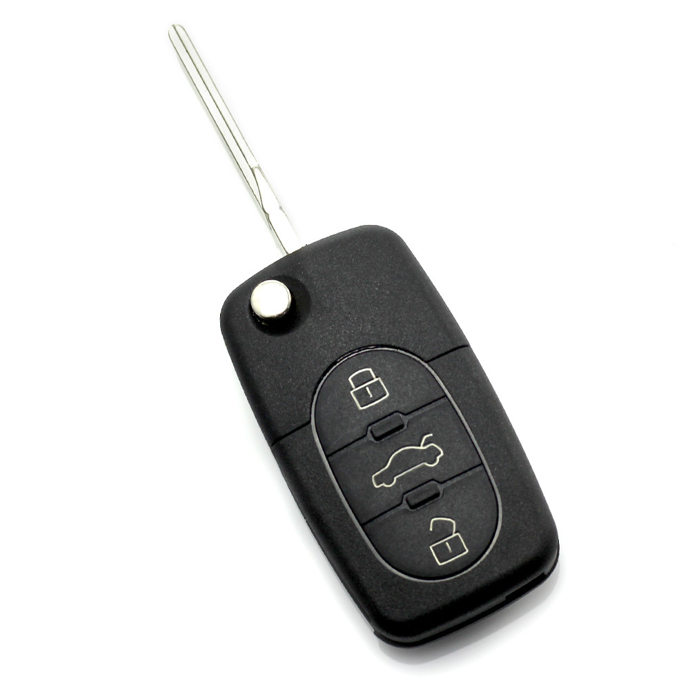 Audi - Cheie carcasa tip briceag, 3 butoane "rotunde" cu baterie 2032