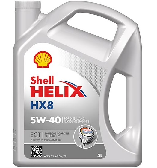 Ulei motor SHELL Helix HX8 ECT 5W40 C3+OEM 550046689 - 5 litri, sintetic, compatibil cu MB, BMW, Renault