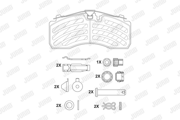 Set placute frana spate pentru MAN, MERCEDES-BENZ, IVECO Jurid
