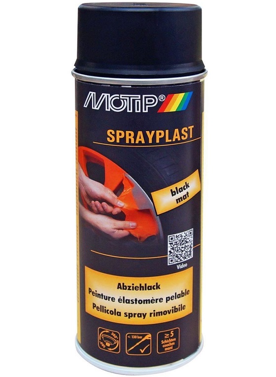 Spray vopsea folie MOTIP Sprayplast, negru mat, 400 ml, cod 315050