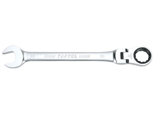 Cheie combinata TOPTUL AOAH1616, cu clichet articulat, 72 de dinti, deschidere cheie 16 mm, lungime 207 mm, crom vanadiu