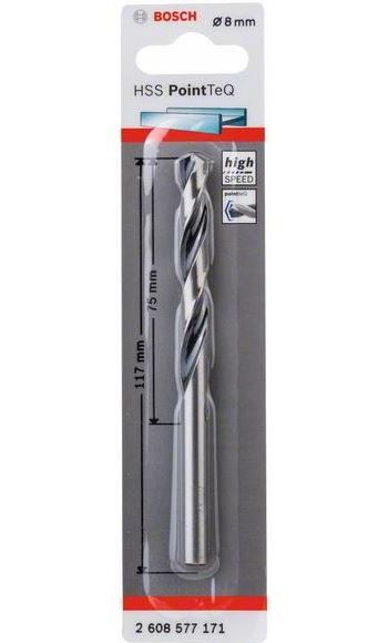 Burghiu PointTeQ spiral HSS de 8,0 mm