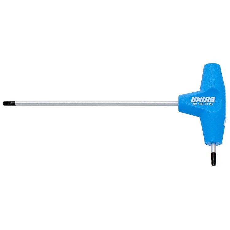 Cheie Torx cu maner tip T UNIOR 607178, profil Torx TX25, lungime activa 150x20 mm, tija crom vanadiu, maner polipropilena
