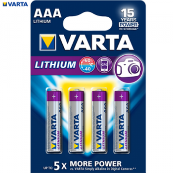 Baterie Varta Lithium AAA 1.5V • Pachet 4 bucăți