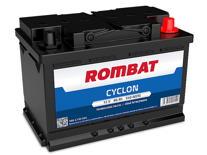 Baterie ROMBAT CYCLON 5664730054, tensiune 12 V, amperaj 66 Ah, curent pornire 540 A