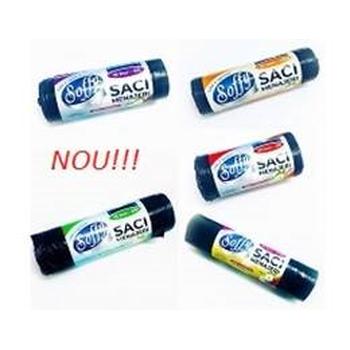 Saci menaj LDPE 60L, 10 buc/rolă