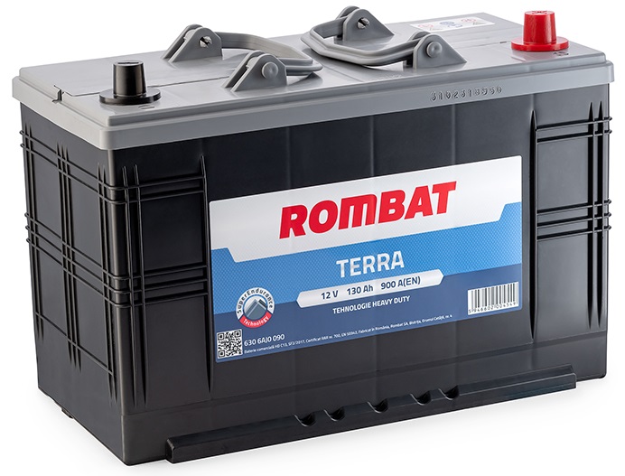 Baterie ROMBAT TERRA 6306AJ0090 pentru camion, 130 Ah, 900 A, 12 V, 345 x 175 x 238 mm, borna dreapta plus