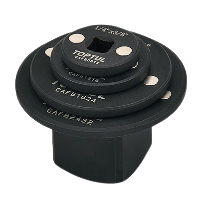 Set 4 adaptoare magnetice TOPTUL, GAAR0404, 1/4 inch, 3/8 inch, 1/2 inch, 3/4 inch, crom molibden