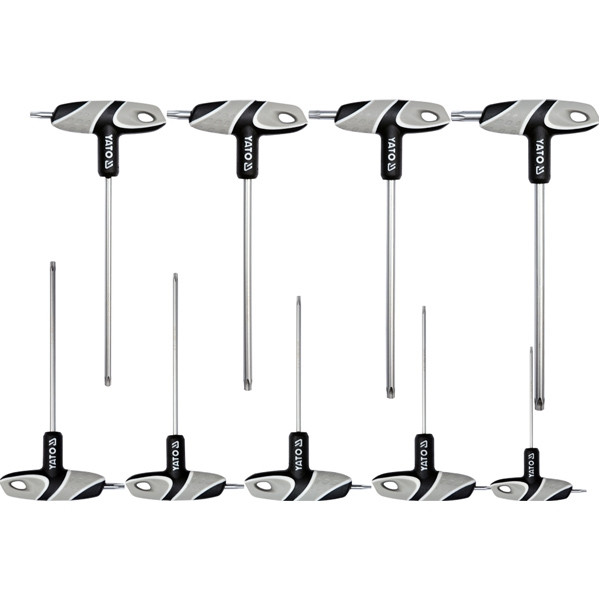 Set torx cu mâner tip "T", 9 piese