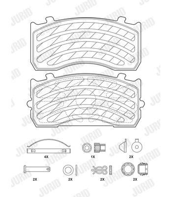 Set placute Jurid pentru frana fata/spate MAN, MERCEDES-BENZ