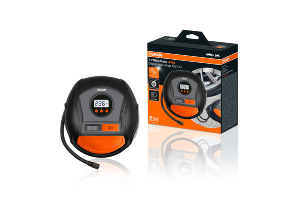 Compresor OSRAM TYREinflate 450 OTI450, auto aer, alimentare 12 V, 6.9 bar, 120 W, afisaj analogic