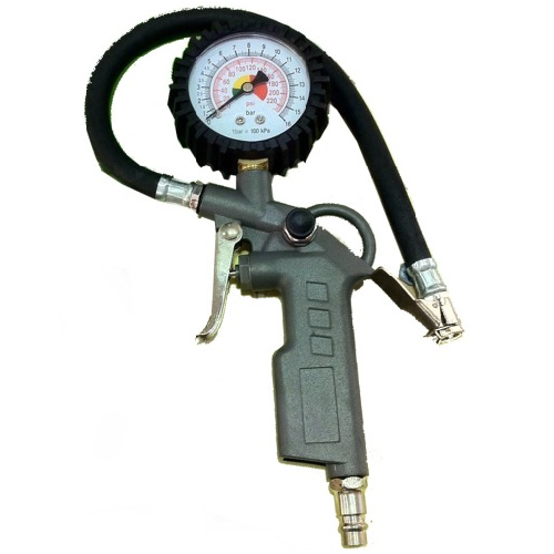 Pistol JBM 51980 de aer comprimat pentru umflat anvelope, cu manometru