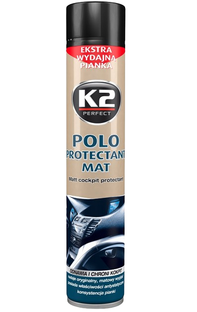 Spray cu silicon pentru bord K2 POLO PROTECTANT MAT K418, finisaj mat, 750 ml, pentru curățare