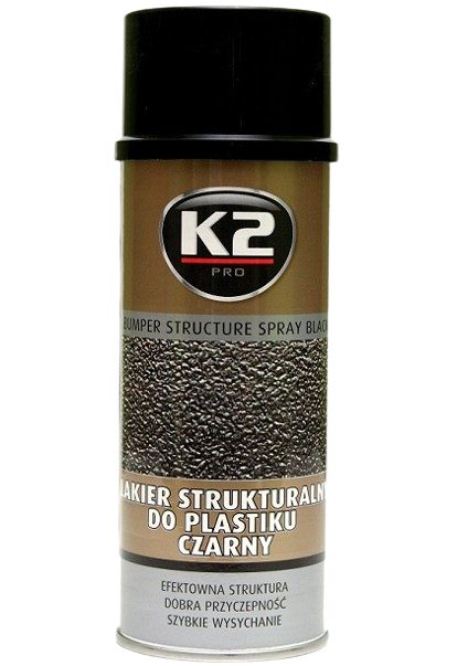 Vopsea K2 BUMPER STRUCTURE SPRAY L345, 400 ml, negru, texturată pentru bara de protecție
