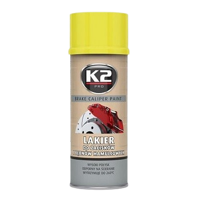 Spray galben vopsea pentru etriere frana K2 BRAKE CALIPER PAINT L346ZO, 400 ml
